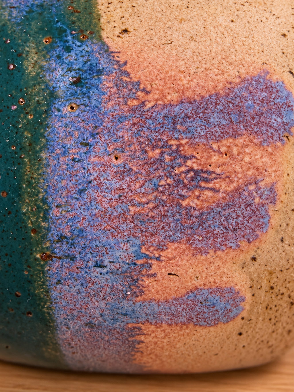 Teal & Lavender Drip Reactive Glaze Stoneware Mug