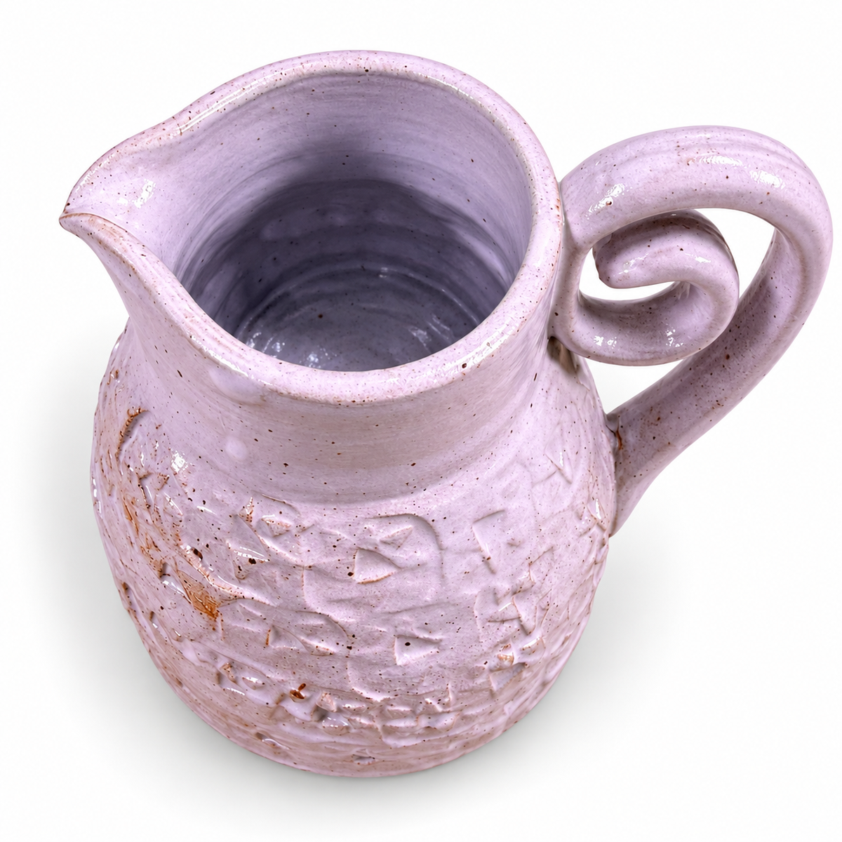 White Speckled Jug – Textured Handle