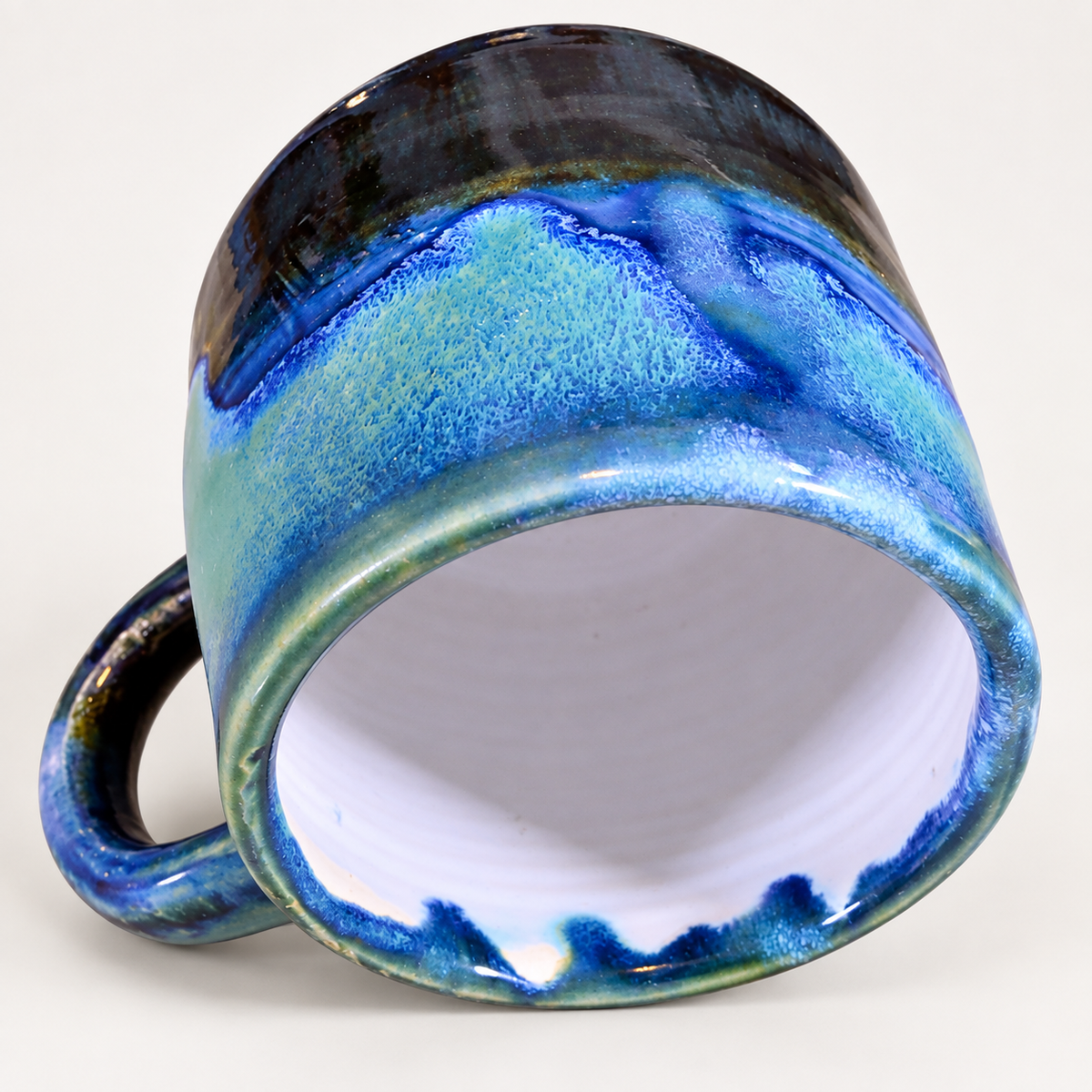 Coastal Blue-Green Reactive Glaze Stoneware Mug
