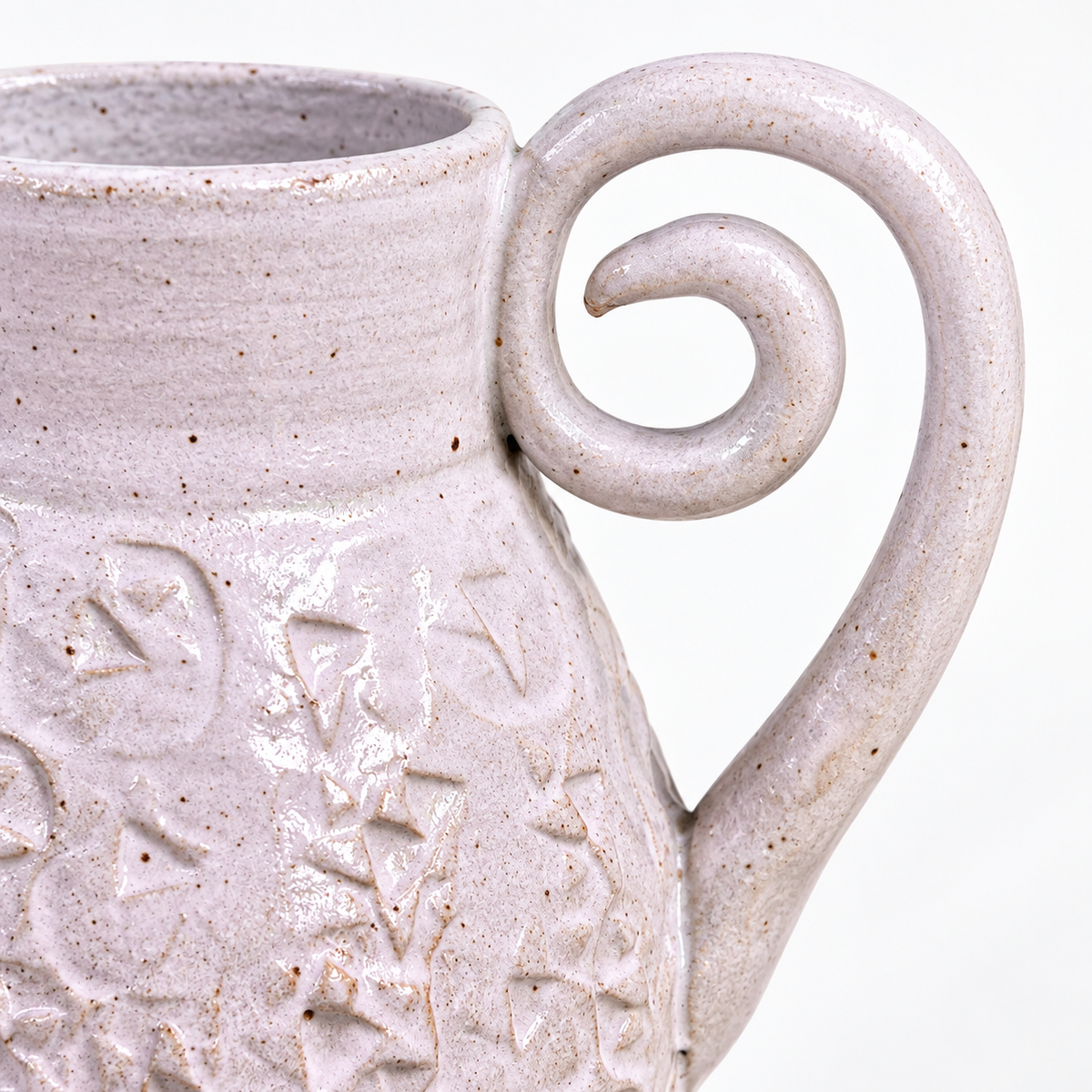 White Speckled Jug – Textured Handle