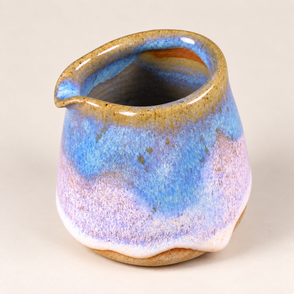 Earth2Ware Beach Collection blue and lilac stoneware mini jug, view 2