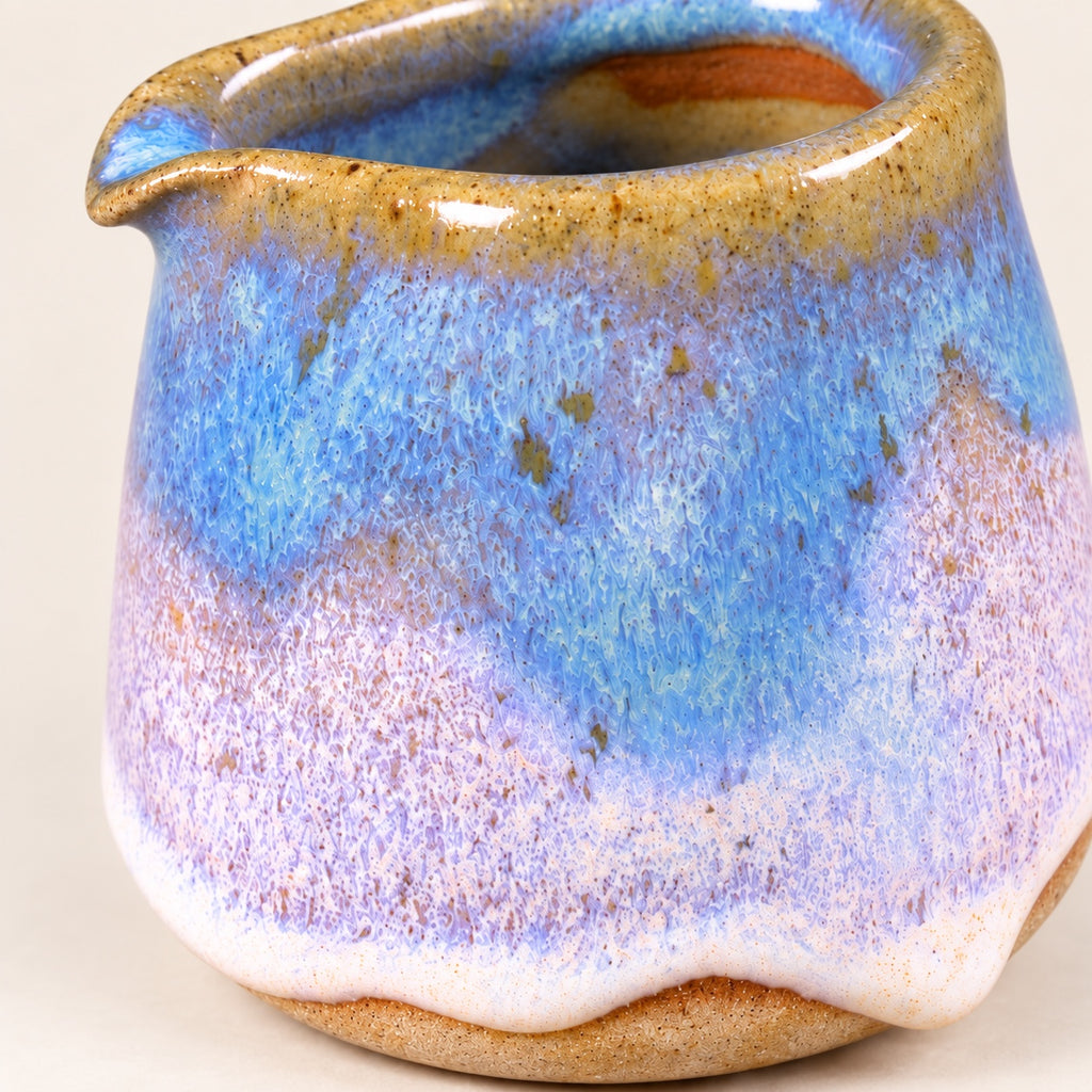 Earth2Ware Beach Collection blue and lilac stoneware mini jug, view 4