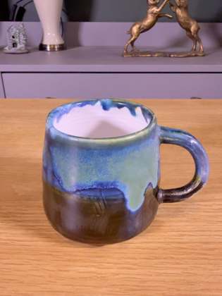 Blue-Green Handmade Stoneware Mug by Earth2Ware