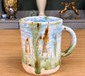 Coastal Drift reactive glaze handmade stoneware mug by Earth2Ware