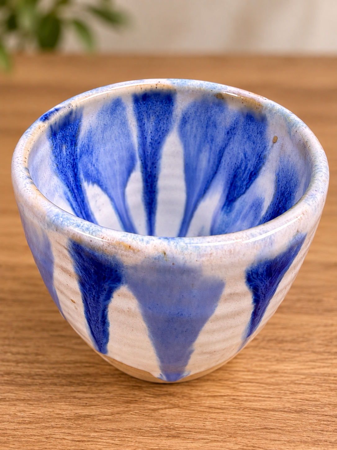 Cobalt Blue Drip Stoneware Bowl handmade by Earth2Ware