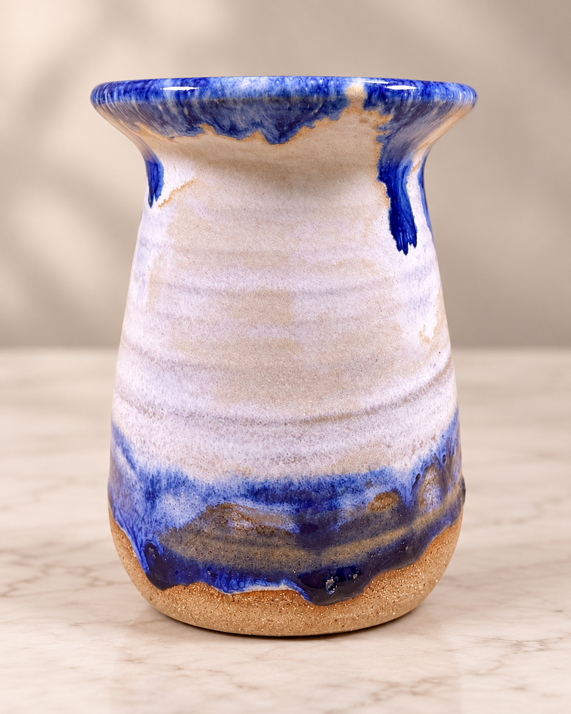 Cobalt Drift Stoneware Vase handmade by Earth2Ware