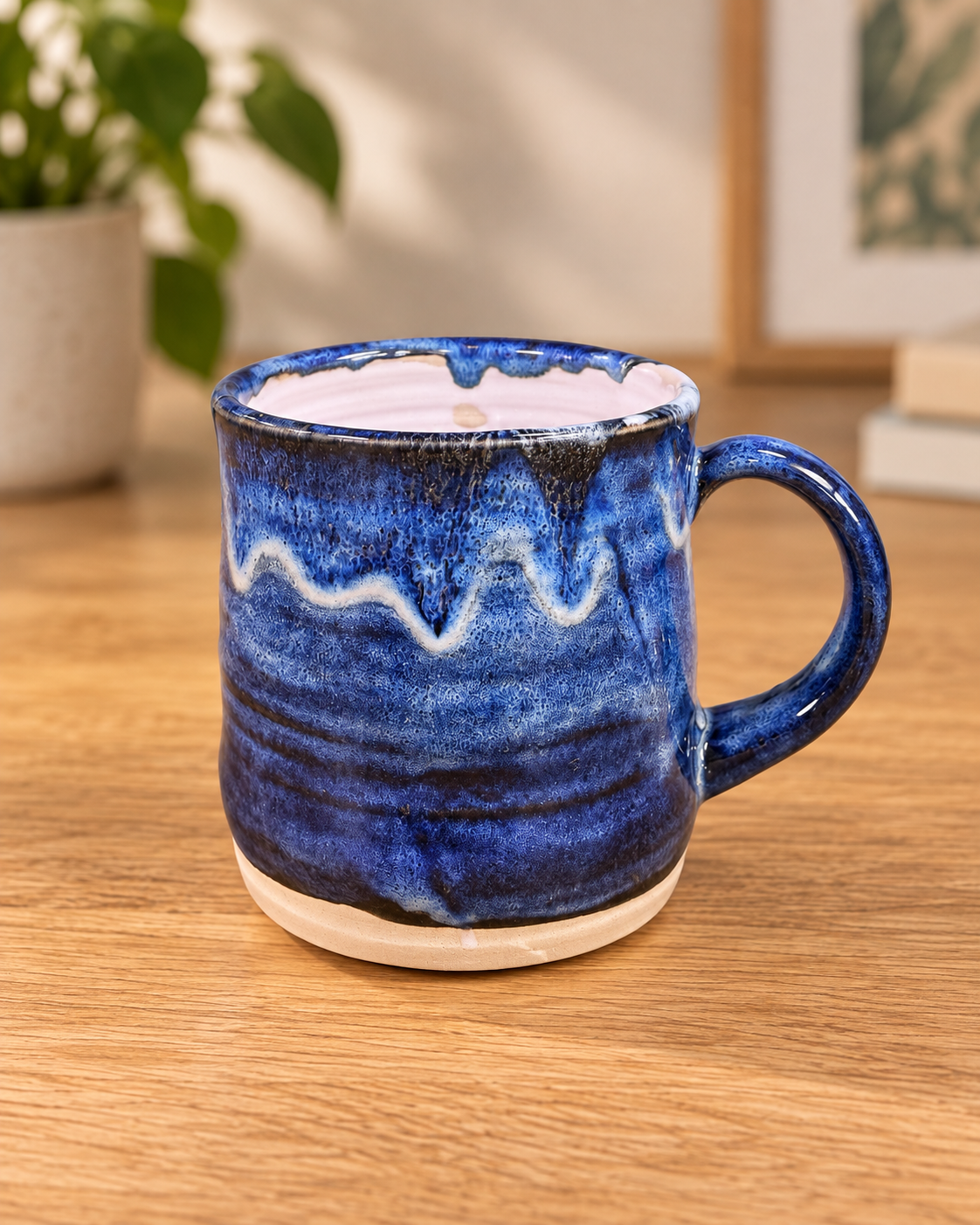Cobalt Wave Reactive Glaze Stoneware Mug