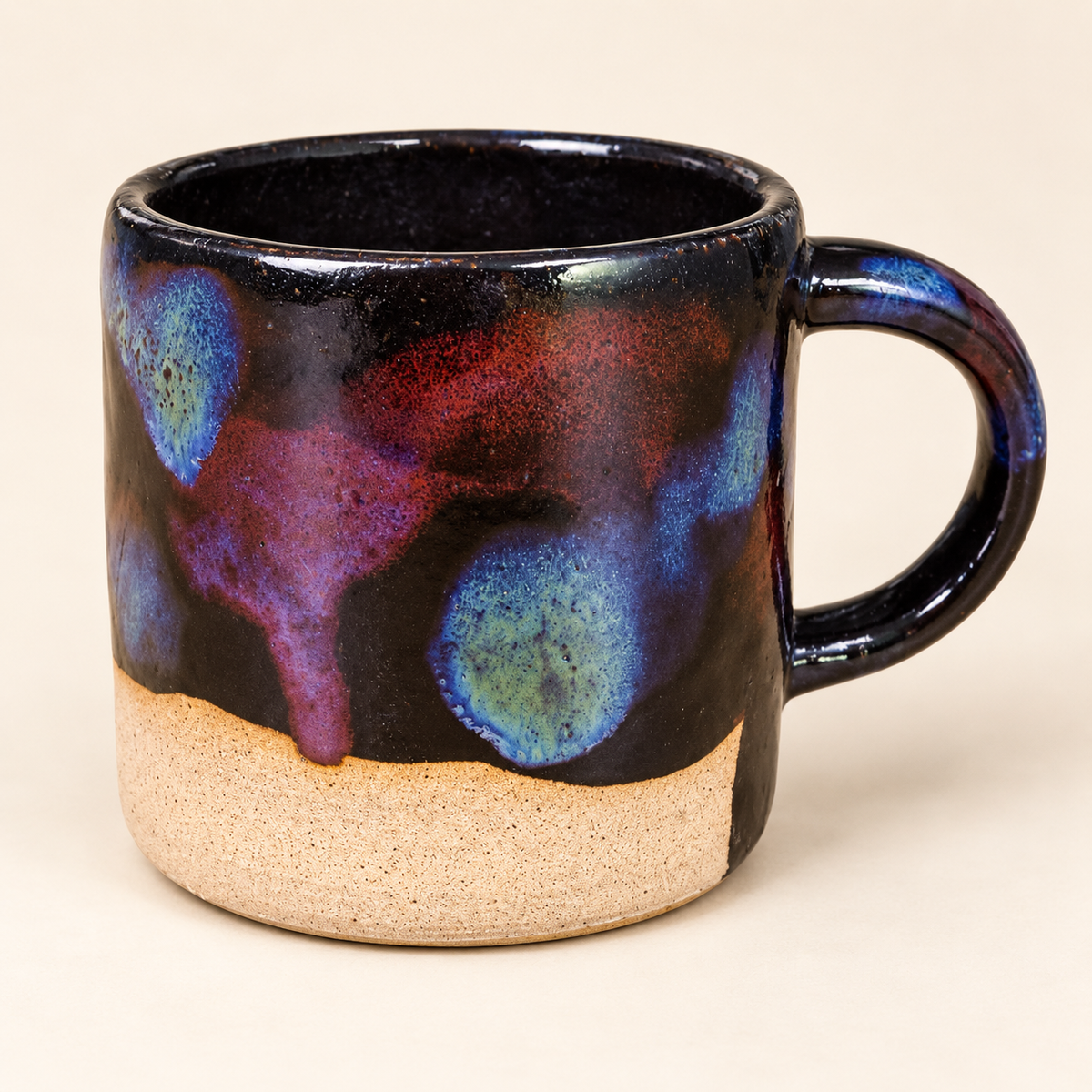 Midnight Berry & Cobalt Reactive Glaze Stoneware Mug handmade by Earth2Ware