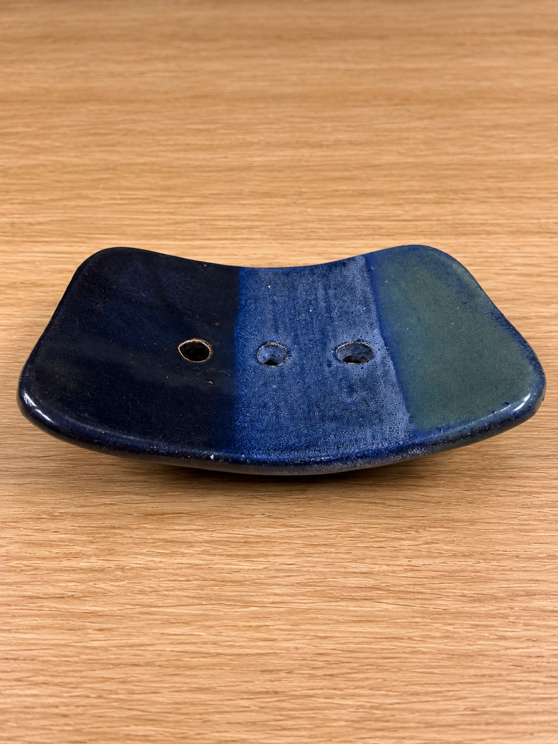 Navy, Cobalt and Teal Stoneware Soap Dish