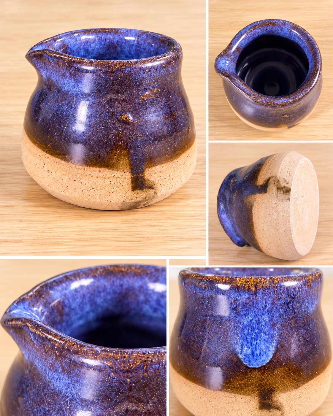 Pastel Blue-Lilac Stoneware Mini Pourer handmade by Earth2Ware