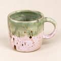 Sage Green & Cream Speckled Stoneware Mug handmade by Earth2Ware
