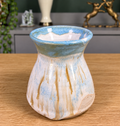 Sky Blue & Oatmeal Drip Glaze Stoneware Vase handmade by Earth2Ware
