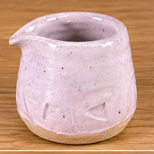 White speckled impressed handmade stoneware mini pourer by Earth2Ware