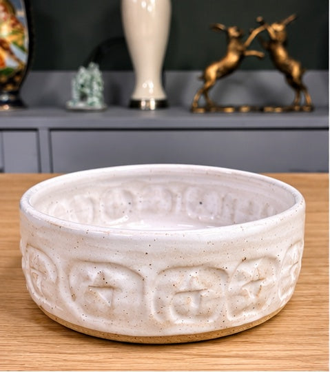 White textured handmade stoneware bowl by Earth2Ware